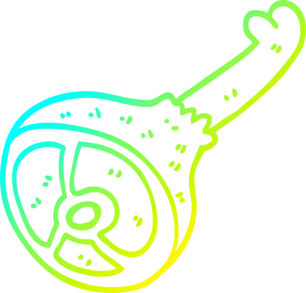 Bir insan tarafından çizilmiş iyi pişmiş etin soğuk gradyan çizimi