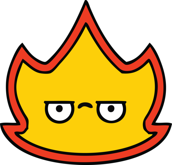 Bir insan tarafından çizilmiş güzel bir ateş karikatürü.