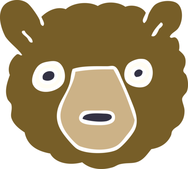 Bir insan tarafından çizilmiş karikatür ayı yüzü.