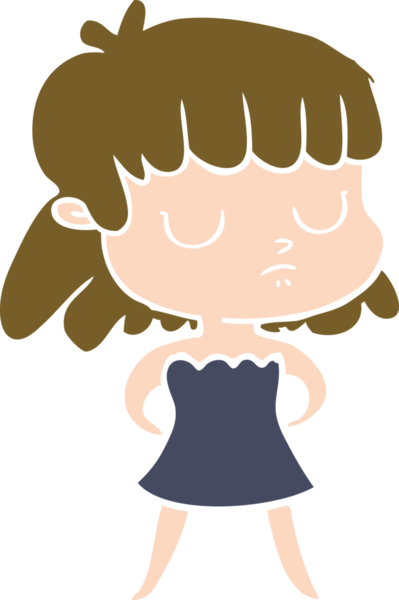 Bir insan tarafından çizilmiş düz renk çizgi film.