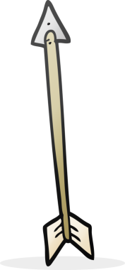 Bir insan tarafından çizilmiş serbest çizim çizgi film oku