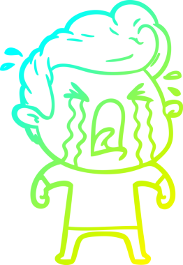 Bir insan tarafından çizilmiş ağlayan bir karikatür çizimi.