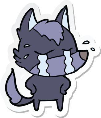 Bir insan tarafından çizilmiş bir karikatür çıkartması.