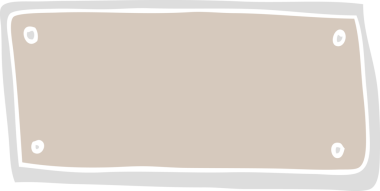 Bir insan tarafından çizilmiş boş tabelanın düz renk çizimi