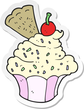 Bir insan tarafından çizilmiş bir kek etiketi.