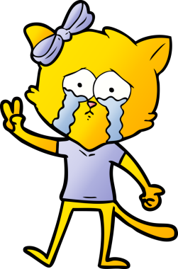 Bir insan tarafından çizilmiş çizgi film kedisi.