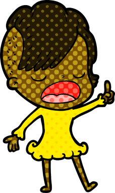 Bir insan tarafından çizilmiş havalı hippi kız çizgi filmi.