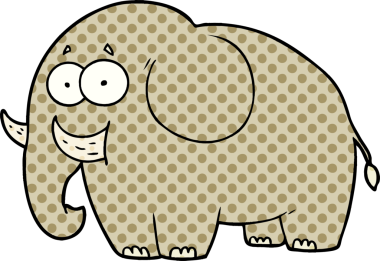 Bir insan tarafından çizilmiş bir fil.