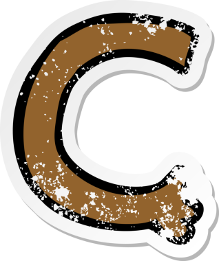 Bir insan tarafından çizilmiş bir karikatür kolunun gerilmiş çıkartması.