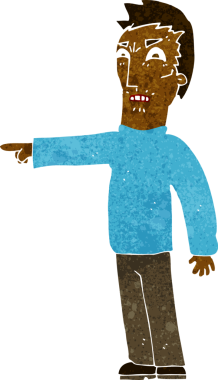 Bir insan tarafından çizilmiş kızgın bir adam.