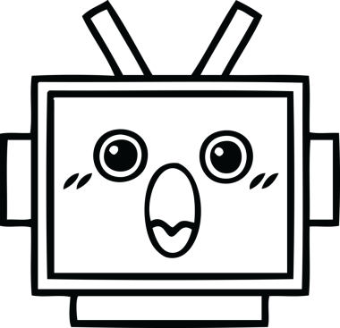 Bir insan tarafından çizilmiş robot kafasının çizgi çizimi