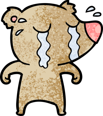 Bir insan tarafından çizilmiş ağlayan ayı.