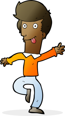 Bir insan tarafından çizilmiş karikatür adam.