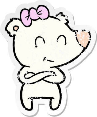 Bir insan tarafından çizilmiş dişi kutup ayısı karikatürü.