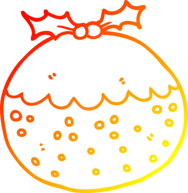 Bir insan tarafından çizilmiş bir çizgi filmin sıcak gradyan çizimi.