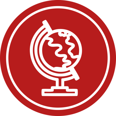 bir insan tarafından çizilmiş küresel harita dairesel simgesi