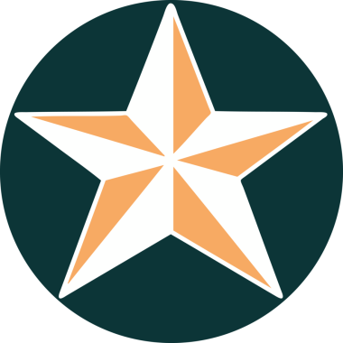 Bir insan tarafından çizilmiş bir yıldızın ikonik dövme şekli