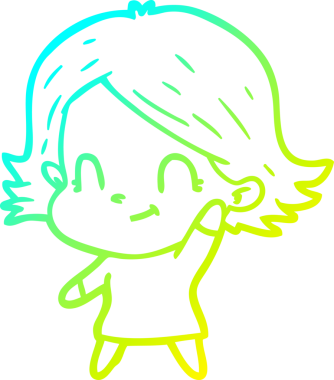 Bir insan tarafından çizilmiş soğuk gradyan çizgi çizimi.