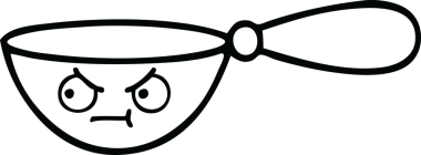 Bir insan tarafından çizilmiş bir kaşık çizimi.