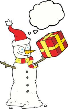 Bir insan tarafından çizilmiş serbest çizim balon kardan adam.