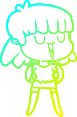 Bir insan tarafından çizilmiş bir karikatür kadın çizimi.