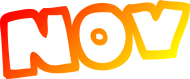 Bir insan tarafından çizilen Kasım ayının sıcak çizgi çizimi