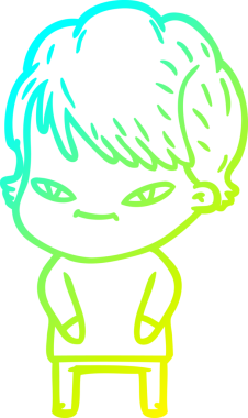 Bir insan tarafından çizilmiş mutlu bir karikatür çizimi.