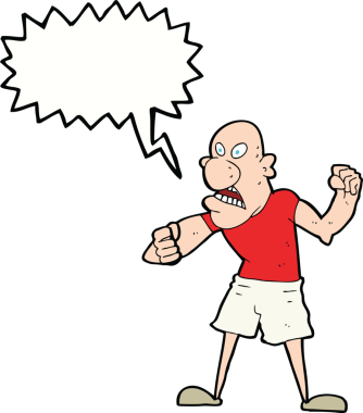 bir insan tarafından çizilmiş konuşma balonlu vahşi bir adam.