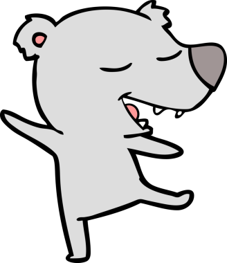 Bir insan tarafından çizilmiş çizgi film ayısı.