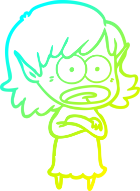 Bir çizgi film karakteri çizimi bir insan tarafından çizilmiş bir elf kızı şok etti.