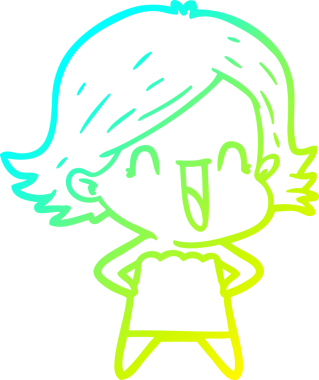 Bir insan tarafından çizilmiş mutlu bir karikatür çizimi.