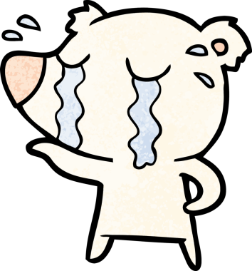 Bir insan tarafından çizilmiş ağlayan kutup ayısı çizgi filmi