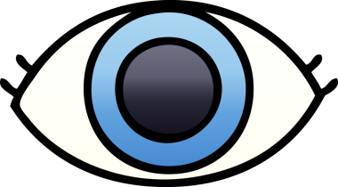 Bir insan tarafından çizilmiş gölgelenmiş göz karikatürü.