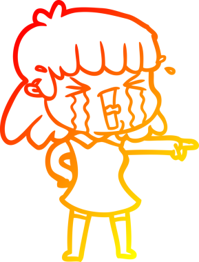 Bir insan tarafından çizilmiş, ağlayan bir çizgi kadın çizimi.