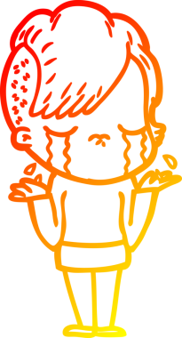 Bir insan tarafından çizilmiş, ağlayan bir çizgi film çizimi.