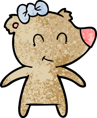 Bir insan tarafından çizilmiş dişi ayı çizgi filmi.