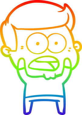 gökkuşağı gradyanı çizimi bir insan tarafından çizilmiş şok bir adam