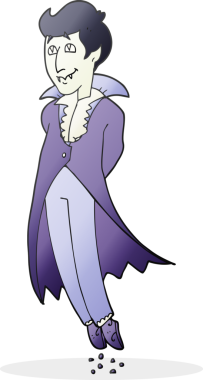 Bir insan tarafından çizilmiş serbest çizim vampir çizgi filmi.