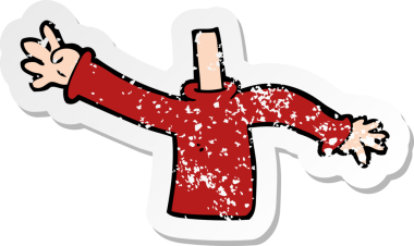 Bir insan tarafından çizilmiş bir karikatürün gerilimli çıkartması.