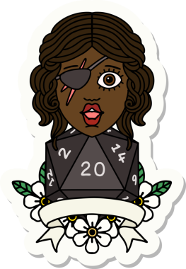 Bir insan tarafından çizilmiş doğal 20 zarlı düzenbaz insan etiketi.