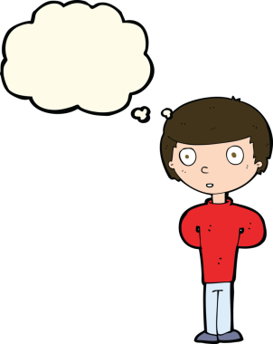 Bir insan tarafından çizilmiş düşünce balonlu endişeli bir adam.