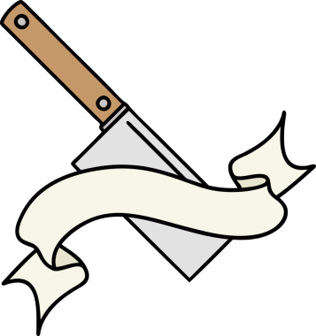 Bir insan tarafından çizilmiş et satırı sancağıyla geleneksel dövme