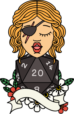 Retro Dövme Tarzı Bir insan tarafından çizilmiş 20 zarlı düzenbaz insan