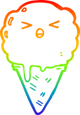 gökkuşağı gradyanı çizimi bir insan tarafından çizilmiş dondurma çizgi filmi