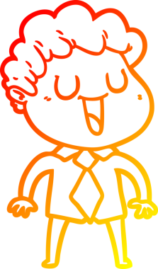 Bir insan tarafından çizilmiş gülen bir çizgi film karakterinin sıcak çizgi çizimi.