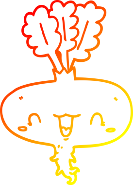 Bir insan tarafından çizilmiş bir şalgamın sıcak çizgi çizimi