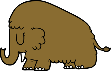 Bir insan tarafından çizilmiş mamut çizgi filmi.