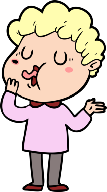 Bir insan tarafından çizilmiş çizgi film şarkıcısı.