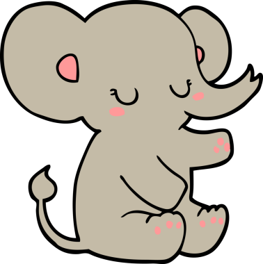 Bir insan tarafından çizilmiş bir fil.