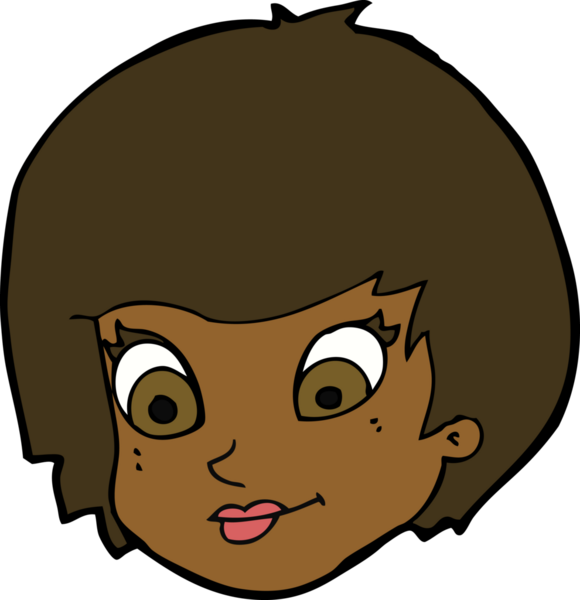 Bir insan tarafından çizilmiş bir kadın yüzü.